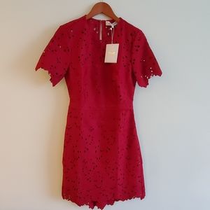 Diane Von Furstenberg Alma Red Lace Dress